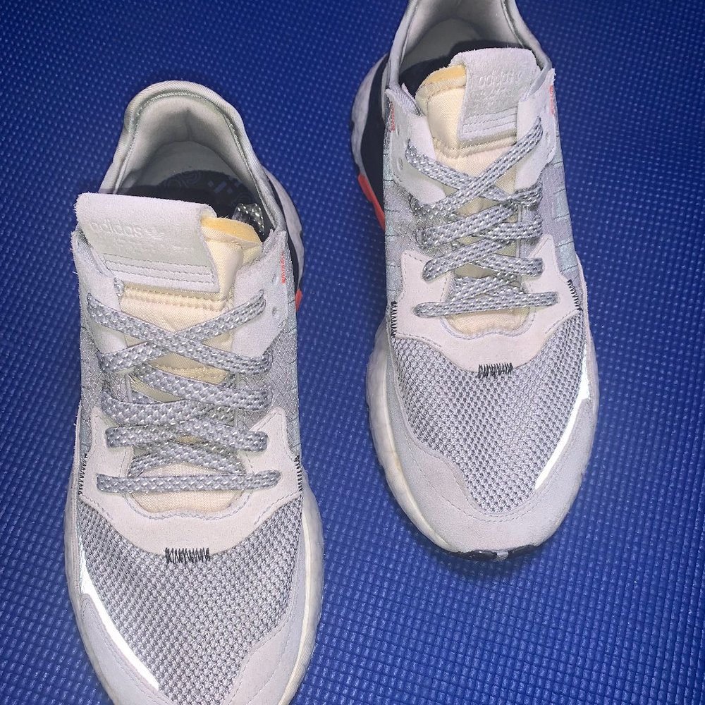 Adidas Grey/Orange, Size 7.5 Men, 9 Women